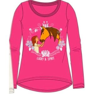 Dreamworks Spirit Riding Free Meisjes T-shirt  - fushia - Maat 128 / 8 jaar