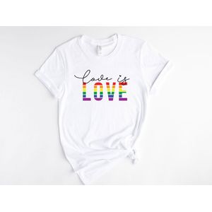 Lykke LGBTQ Unisex T-Shirt| Love is Love T-shirt| Pride | Rainbow | Maat M
