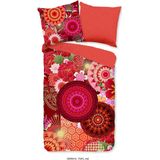HIP Dekbedovertrek ""mandala's en bloemen"" - Rood - (240x200/220 cm) - Katoen Satijn