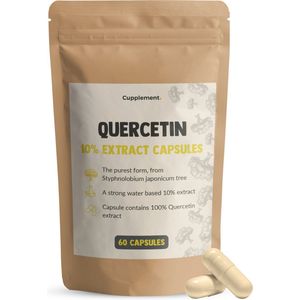 Cupplement - Quercetine Extract 60 Capsules - 10:1 Extract - Quercetin - Quercitine - 250 mg per capsule - Geen Poeder of 500 mg - Zonder Zink of Bromelain - Superfood - Supplement