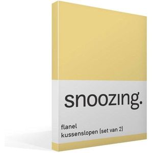 Snoozing - Flanel - Kussenslopen - Set van 2 - 40x60 cm - Geel