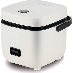 Rijstkoker Klein – Stoomkoker met Anti-Aanbaklaag - Rijstkoker met Stomer 1.2L – Warmhoudfunctie – Rijstkokers Eenvoudig te Bedienen – Multicooker – Wit