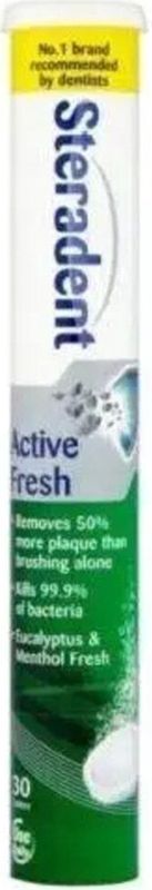Steradent - Kunstgebit Reinigingstabletten - Active Fresh Plus - 6 x 30 tabletten - Voordeelverpakking