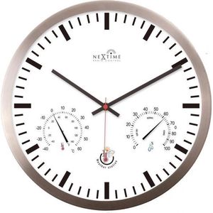 Wandklok Nextime 25cm wit - RC aluminium