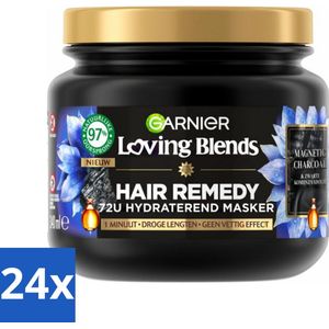 Garnier - Loving Blends Magnetic Charcoal - Haarmasker - Droge Lengtes - 340 ml - Voordeelverpakking - 24 stuks
