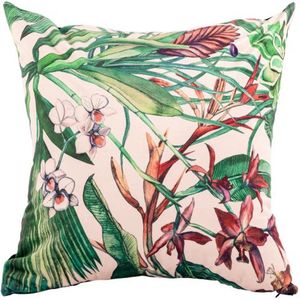 Tiseco - Kussen (gevuld) Bloemen print - SET/2 Fluweel - 45x45 cm