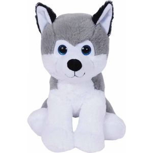 Knuffeldier Husky hond Billy - zachte pluche stof - dieren knuffels - grijs/wit - 23 cm