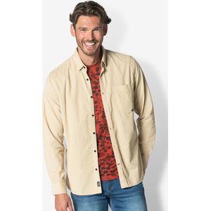 Twinlife Heren Corduroy Shirt Geweven - Overhemd - Comfortabel - Herfst en Winter - Kaki - XL