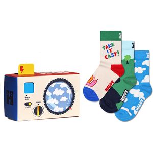 Happy Socks - Kids 3-pack Camera Gift Set - Blauw - Sokken