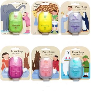 Wegwerp handzeepvellen - 6 doosjes/300 vellen voor reis en desinfectie - Geurige papieren zeep - Geschikt voor badkamer, kamperen, wandelen, school en buitenactiviteiten