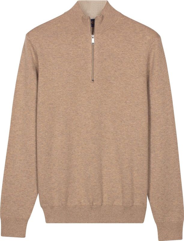 Baileys - Trui - Beige - Fijn Gebreid - Regular Fit - Katoen/Cashmere