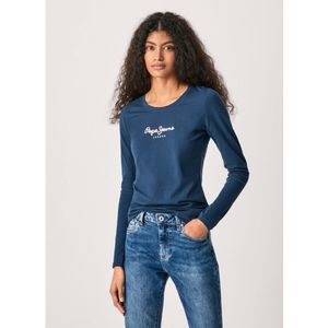 PEPE JEANS - New Virginia - T-shirt - Lange Mouwen - Blauw - Katoen
