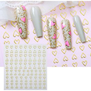 Nagelstickers | Nail Art | Gouden Hartjes | Zelfklevend | Manicure Set