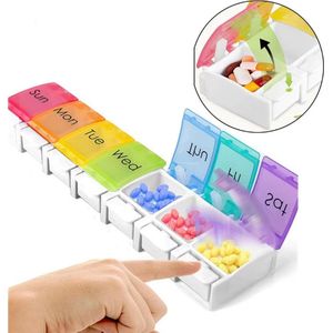 Actie4you® - Pillendoos - 7 Dagen - Dag aanduiding - BPA vrij - Kleine Solide Vakken - Makkelijk te Openen Medicijnendoosje