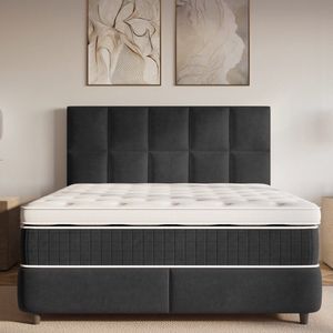 Opbergboxspring 160x200 - Neroli Zwart - Dreamhouse - Velvet - Incl. Matras & Topper