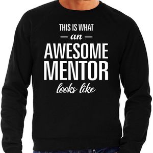 Awesome mentor - geweldige leermeester cadeau sweater zwart heren - Vaderdag kado trui M