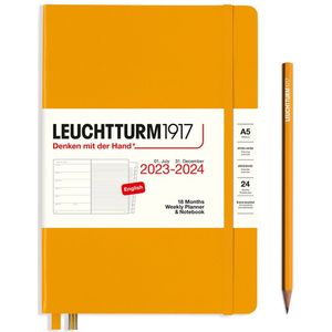 Leuchtturm1917 - weekplanner + notities - agenda - 18 maanden 2023 - 2024 - hardcover - rising sun oranje