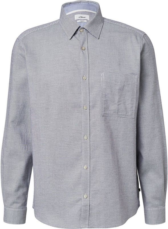 s.Oliver - Hemd - Regular-fit - Lange Mouwen - Met Opgestikte Borstzak