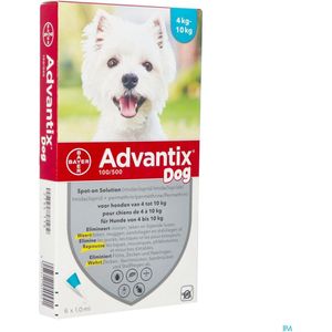 Bayer Advantix Vlooien & Teken Pipetten - Hond 4 tot 10 kg - 6 stuks