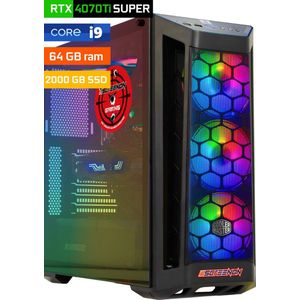 ScreenON - Game Computer / Gaming PC - Intel Core i9 - 2TB M.2 SSD - 64GB RAM - RTX 4070 Ti Super - Windows 11