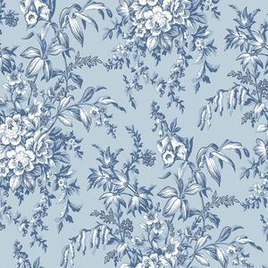 Laura Ashley vliesbehang Picardie - blauw - 10mx52cm