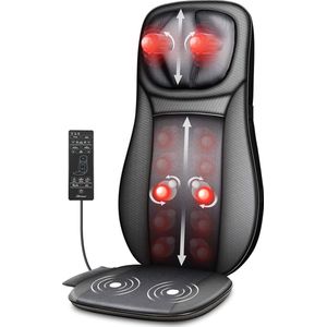 Shiatsu Massagestoelkussen met Warmtefunctie - Volledige Rugmassage voor Thuis, Kantoor en Auto