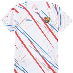 FC Barcelona Trainingsshirt Wit Kids - Maat 140 - Sportshirt Kinderen - Wit