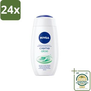 NIVEA Douchecrème Aloë 250 ml - Voordeelverpakking - 24 stuks - Verzorgend - Hydraterend