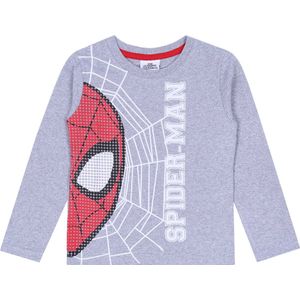 Grijze jongensblouse met Spider-Man motief