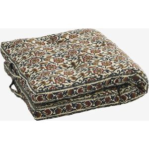 Madam Stoltz- katoenen matraskussen 60x100 cm - kleurrijke bloemen