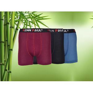 SOCKSTON - 3 Pack Bamboe Boxershort (Zwart-Burgundy-Turquoise) - Cadeau - Bamboe Boxershort - Bamboe - 3 Stuk -Maat XXL- Heren Ondergoed - Boxer - Bamboe Boxershorts Voor Mannen