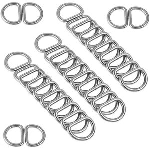 D-ringen halfronde 25 mm 30 stuks zilver voor rugzak riemgespen tassen riem handtassen knutselaccessoires karabijnhaak