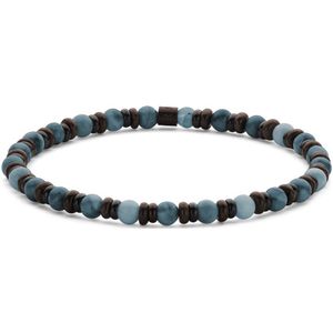 7FB-0830 – Frank 1967 – Kralenarmband 4 mm – Blauwe Apatiet – Zwartkleurig