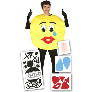 Smiley kostuum met stickers voor volwassenen