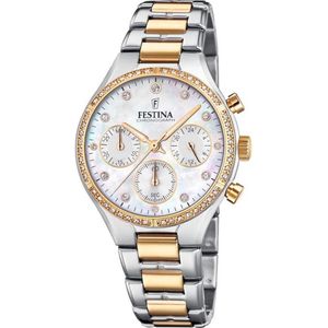 Festina F20402/1 Boyfriend Chronograaf - Polshorloge - Staal - Bi color - Ø 36mm