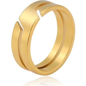 Luxe LGT JWLS Gouden RVS Ring voor Heren – Elegant en Uniek-19mm