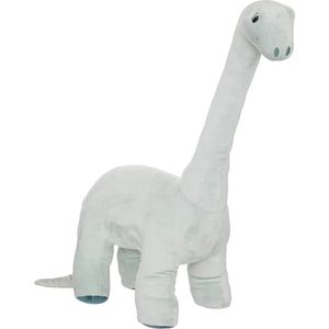 Atmosphera Knuffeldier Dinosaurus Brontosaurus - zachte pluche stof - extra groot formaat - grijs - 90 cm