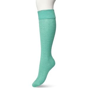 Bonnie Doon Bio Kabel Kniekousen Dames Fel Groen maat 36/42 - Klassiek Kabel patroon - Biologisch Katoen - Uitstekend comfort - Classic Cable Knee High - OEKO-TEX - Gladde Naden - Duurzaam Huidvriendelijk Bio Katoen - Malachite Green - BP211507.277