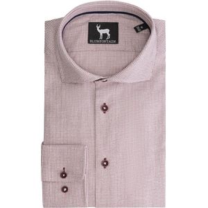GENTS - Overhemd Blumfontain miniruit strijkvrij - Katoen - Bordeaux - Maat XL/XL