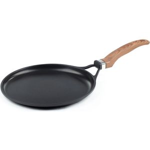 Rosmarino Black Line Pannenkoekenpan - Pannenkoekenpan inductie - Pancake Pan - Pannenkoekpan - Pannen - Pan Ø28cm - Geschikt voor alle warmtebronnen & vaatwasser - Aluminium - Zwart