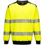 PW379 - PW3 Hi-Vis Sweatshirt met ronde hals Geel/zwart maat L