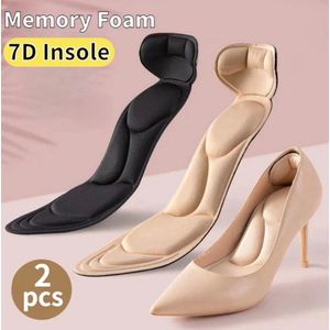 7D Memory Foam Inlegzolen Voor Dames – Antislip, Ademend en Comfortabel – Inlegzolen Voor Hoge Hakken, Snijdbaar, Voetmassage Schoenpads, Verlichting Vermoeidheid en Oplossing Voor Pijn
