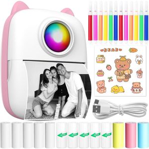 VH Supplies® Fotoprinter voor Smartphone - Mobiele Fotoprinter - Pocket Printer - Roze