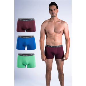 RAFRAY Heren Boxershorts – 3-pack – Premium Katoen – Comfort Fit – Ademend & Zacht Ondergoed – Bordeaux, Groen & Blauw – Maat L