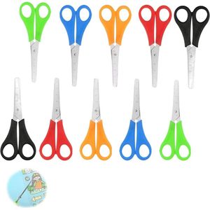 Inovra Plus - Kinderschaar Set voor Kleuterschool | 10 Stuks Veiligheidsscharen voor Kinderen | Schoolschaar en Kantoorschaar met Schaal | Knutselschaarset voor Handwerk en Doe-het-Zelf | Ideaal voor Eerste Schaargebruik