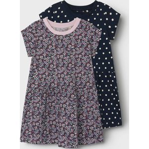 NAME IT NMFVILINSE 2P CAPSL DRESS Meisjes Jurk - Parfait PinkPack:Dark Sapphire - Maat 110