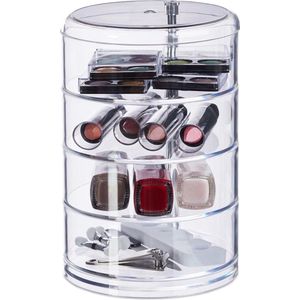 Relaxdays cosmetica organizer - draaibare vakken - lippenstift - nagellak - kunststof
