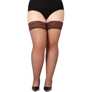 Bellivalini Dames Hold-Up Kousen - 20 Denier - licht glanzend - elastisch - Polyamide - BLV-GI-1126 - Cappuccino - 3XL