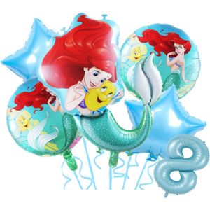 Ariel ballon set - 82x60cm - Folie Ballon - Prinses - Themafeest - 8 jaar - Verjaardag - Ballonnen - Versiering - Helium ballon - de kleine zeemeermin