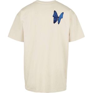 Mister Tee - Le Papillon Oversize Heren T-shirt - L - Beige